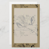 Pisces Constellation Hevelius 1690 op Taupe Briefpapier (Voorkant / Achterkant)