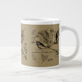 Pisces Constellation Hevelius 1690 op Taupe Extra Grote Mok (Rechts)