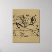 Pisces Constellation Hevelius circa 1690 Canvas Afdruk (Voorkant)
