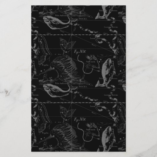 Pisces Constellation Map door Hevelius 1690 Briefpapier (Voorkant)