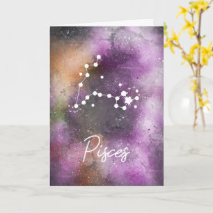 Pisces Constellation Zodiac Purple Galaxy Kaart