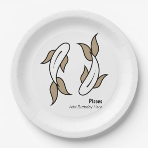 Pisces de tweelingvis gepersonaliseerd zodiaal papieren bordje