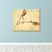 Pisces de vis - teken van het Afbeelding van de d Canvas Afdruk (Insitu (Houten vloer))