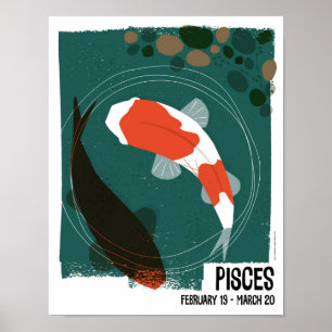 Pisces de visdierentuin poster