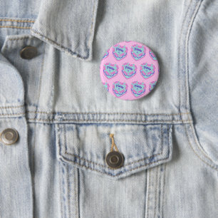 Pisces Dierenriem Coquette Hart Verjaardagstaart Ronde Button 5,7 Cm