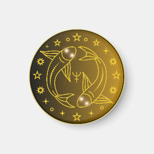 Pisces Dierenriem Embleem Minimaal Hemels Symboo Magneet