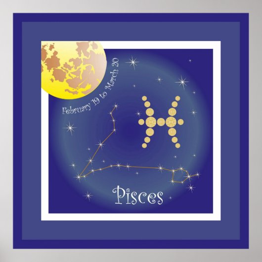 Pisces February 19 to March 20 Poster (Devant)