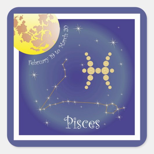Pisces Février 19 to March 20 Autocollants (Devant)