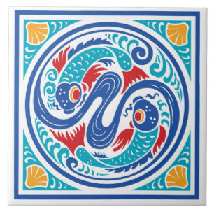 Pisces Fish Ceramic Tile Tegeltje