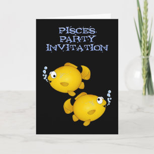 Pisces fish happy jarig party nodigkaart