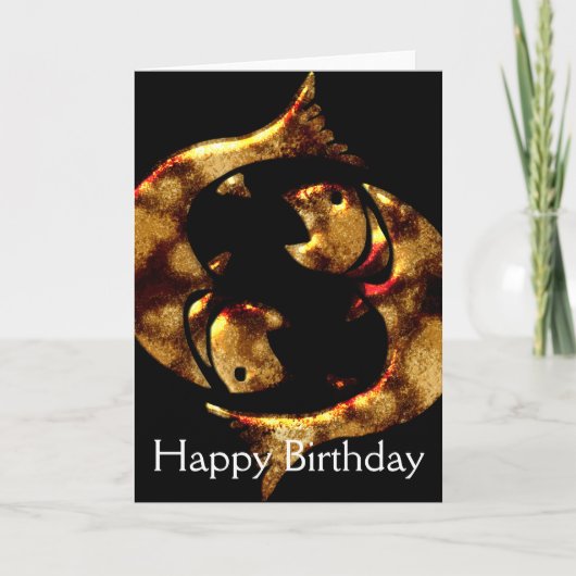 Pisces Fish March Bonne Carte de voeux Anniversair (Devant)
