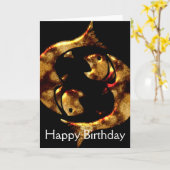 Pisces Fish March Bonne Carte de voeux Anniversair (Fleur jaune)