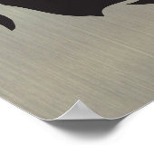 Pisces Fish Silhouette met metallisch effect Poster (Hoek)