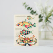 Pisces Fish Tropical Crab Briefkaart (Staand voorkant)