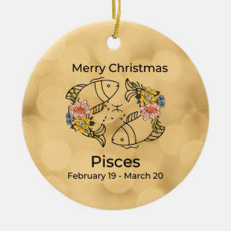 Pisces  geïnspireerd kerstversiering keramisch ornament