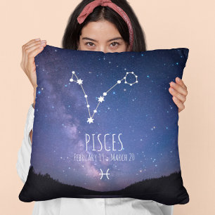 Pisces   Gepersonaliseerde zodiac-constellatie Kussen