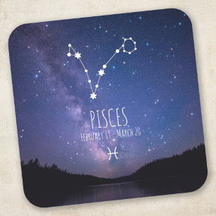 Pisces   Gepersonaliseerde zodiac-constellatie Vierkante Sticker