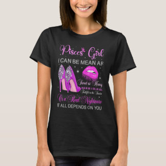 Pisces Girl Birthday High Heels Driving Lips Butt T-shirt
