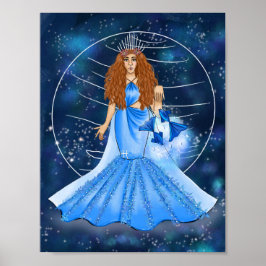 Pisces Goddess met Ruling Planet Neptune Poster