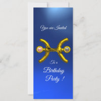 PISCES Gold Aqua Blue Zodiac Birthday Party