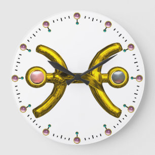 PISCES GOLD ZODIAC BIRTHDAY JEWEL MET PEARLS GROTE KLOK