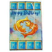 Pisces Happy Birthday - Middelgrote cadeautas (Voorkant)