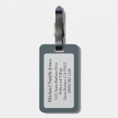 Pisces het visgrijze blauwe bagagelabel (Achterkant verticaal)