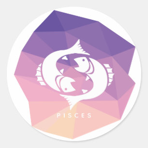 Pisces horoscope signe autocollant géométrique