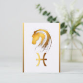 Pisces Horse Anniversaire Astrlogy Carte Postale V (Debout devant)