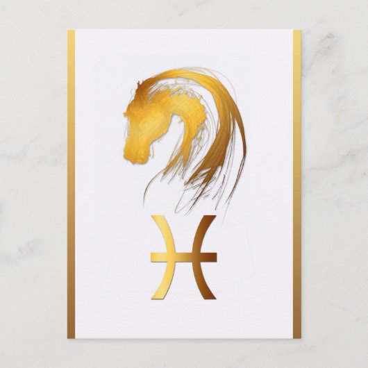 Pisces Horse Anniversaire Astrlogy Carte Postale V (Devant)