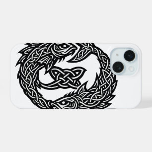 Pisces Keltisch Tweestroom‑Symbool BurnsInHell I iPhone 15 Hoesje
