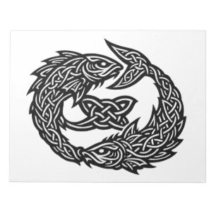 Pisces Keltisch Tweestroom‑Symbool BurnsInHell I Notitieblok