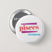 Pisces LtRoze Ronde Button 5,7 Cm (Voorkant /achterkant)