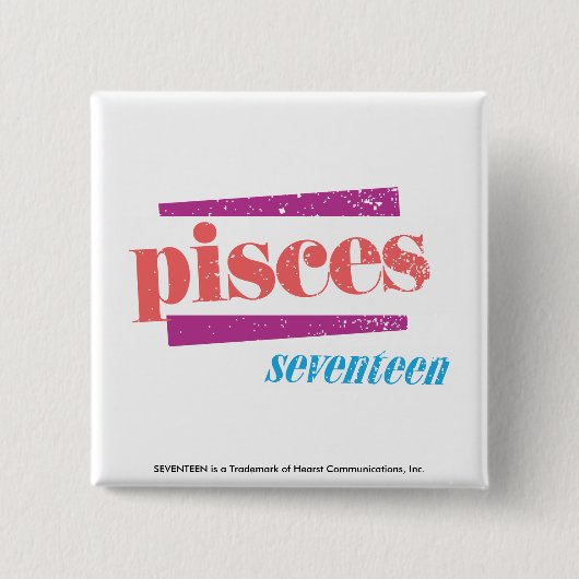 Pisces LtRoze Vierkante Button 5,1 Cm (Voorkant)