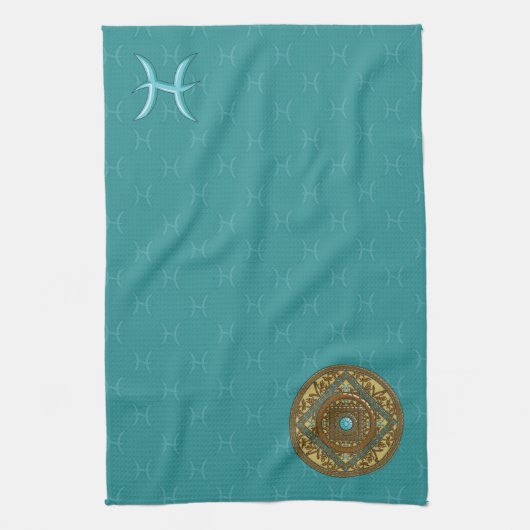 Pisces Mandala Hand Towel Theedoek (Verticaal)
