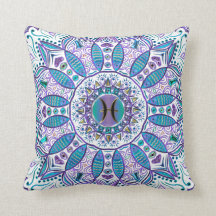 Pisces Mandala in Turquoise en Paars