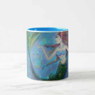 Pisces Mermaid Blue 15oz Mok van tweetone koffie