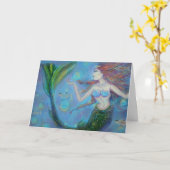 Pisces Mermaid Carte de voeux Anniversaire (Fleur jaune)