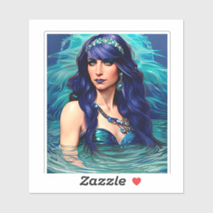 Pisces Mermaid Queen Original Fantasy art Sticker
