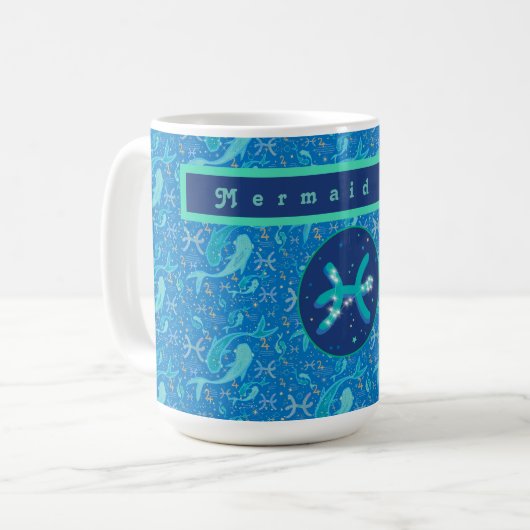 Pisces Modern Personalized Coffee Mug (Devant gauche)