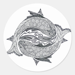 Pisces nr. 2 ronde sticker