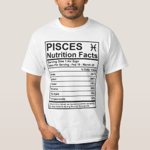 Pisces Nutrition Facts - #SaveTheWorldTribe T-shirt