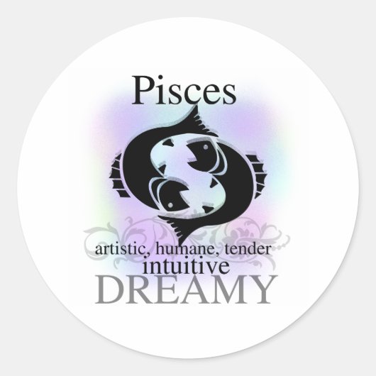 Pisces over jou ronde sticker (Voorkant)