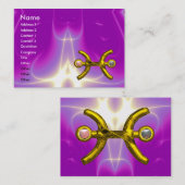 PISCES, parels, heldere, levendige paarse violette Visitekaartje (Voorkant / Achterkant)