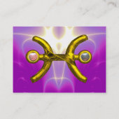 PISCES, parels, heldere, levendige paarse violette Visitekaartje (Achterkant)