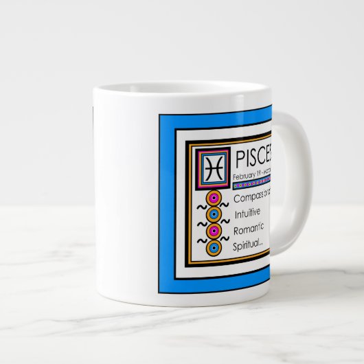Pisces Personnalité Traits 20oz. Jumbo Mug (Devant droit)