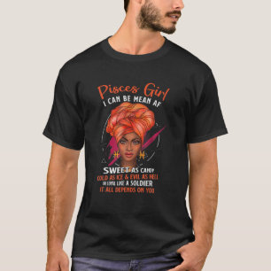 Pisces Queen Sweet as Snoep Birthday Gift for Blac T-shirt