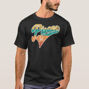 Pisces Retro Zodiac Astrology Horoscope Pisces 2 T-shirt