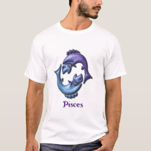 Pisces Sign Dames Blue T-Shirt