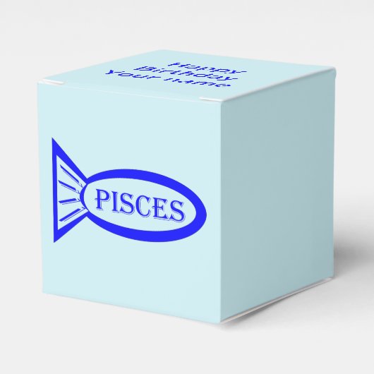 Pisces Star Sign Fish Custom Favor Box Bedankdoosjes (Voorkant Zijde)